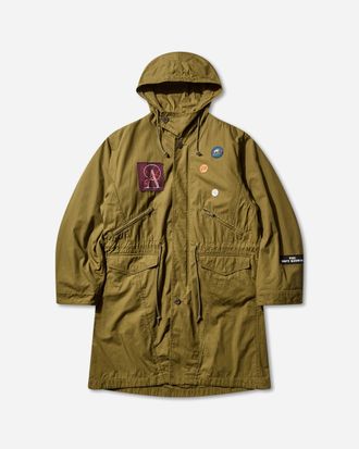 Undercover Men s Patches Parka Jacket Khaki Green