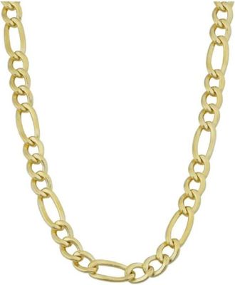 Pompeii3 14k Yellow Gold Filled Mens High Polish Solid Figaro Link Necklace