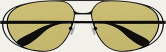 Bottega Veneta Metal Aviator Sunglasses