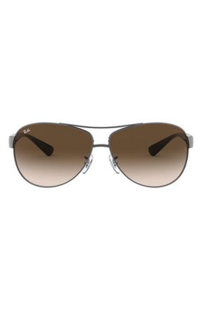 Ray-Ban Bubble Wrap 63mm Aviator Sunglasses in Gunmetal Brown at Nordstrom