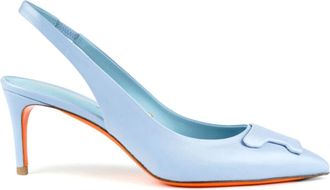 Santoni Schoenen, Dames, Blauw, 37 1/2 EU, Leer, Elegante Slingback Pumps