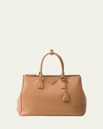 Prada Galleria Large Grain Leather Top-Handle Bag