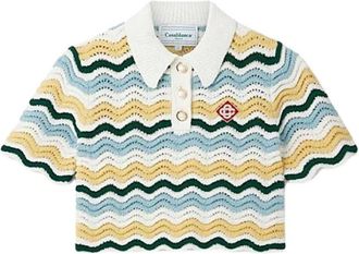 Casablanca Tops, Dames, Veelkleurig, S, Katoen, Haut Boucle Wave