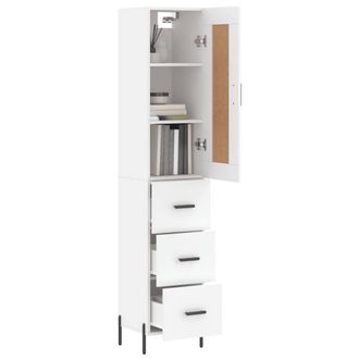 Berkfield Home Highboard White 34.5x34x180 cm Engineered Wood