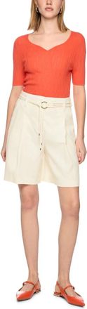 Marc Cain Dames, Korte broeken, Beige, Maat: 2XL Linnen