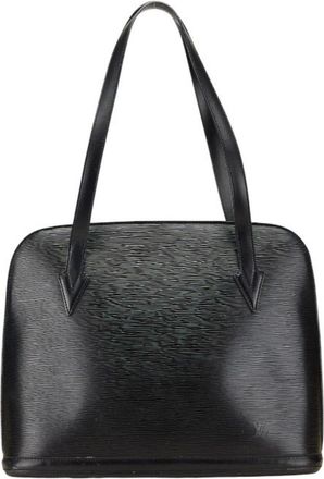 Louis Vuitton Black Noir Leather Shoulder Bag Tote Bag (Pre-Owned)