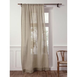 Solino Home Linen Sheer Curtain with Light Filtering Rod Pocket Curtain for Living Room, Bedroom in Natural at Nordstrom, Size 3X-Large