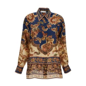 Zimmermann Shirts, female, Multicolor, Size: 3XS Aster Relaxed Shirt