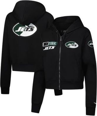 Pro Standard Womens Pro Standard Black New York Jets Split Logo Full-Zip Hoodie at Nordstrom, Size Xx-Large