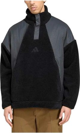 adidas Terrex Xploric Climawarm High Pile Snap Pullover - Heren - Fleece jassen - Zwart - S - Polyester - Fitness