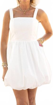 English Factory Square Neck Mini Bubble Dress In White