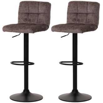 Hhg [nunca Usado] Lote De 2 Taburetes De Bar Hhg-847, Taburete De Barra Taburete De Bar, Altura Regulable Giratorio, Tejido De Chenilla (465g/m&sup2;) Mvg, Mar