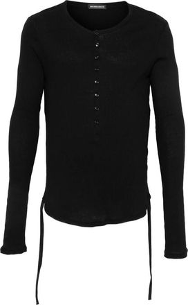 Ann Demeulemeester Ribbed-knit Henley Sweater