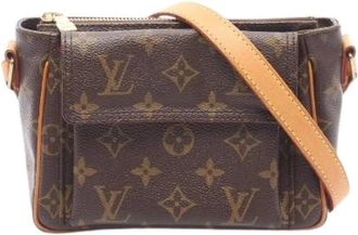 Louis Vuitton Pre-owned Vivacite PM Monogram Shoulder Bag - Dames - Vintage Schoudertas - Bruin - ONE Size - Leer - Vintage