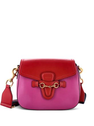 Gucci Lady Web Leather Medium shoulder bag - women - Calf Leather - One Size - Pink