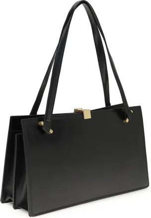 Versace Womens Shoulder Bag Severine Black Leather Calf