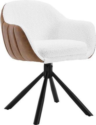 Woltu 1x Sedia cucina sala da pranzo design moderno ristorante girevole.Gambe in Metallo. Seduta in Ciniglia. Bianco - Woltu