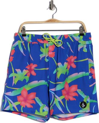 Volcom Manic Print Swim Trunks in Ultramarine at Nordstrom Rack, Size Xx-Large