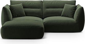 CXL by Christian Lacroix Sofá esquinero modular 3 plazas de tejido estructural verde musgo