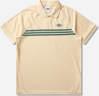adidas Men s Chest Stripes Polo Warm Vanilla