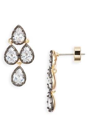 Nordstrom Georgian Mini Chandelier Earrings in Clear- Black- Gold at Nordstrom Rack