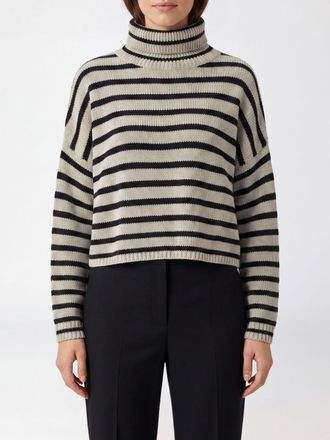 Lisa Yang Bicolour Striped Pure Cashmere Turtleneck Jumper with Dropped Shoulders