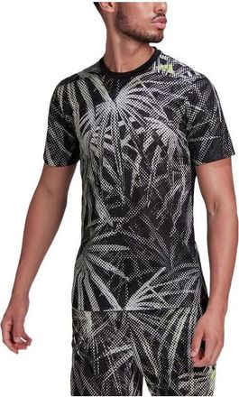 adidas Mens adidas Plant Full Print Sports Gym Short Sleeve Black T-Shirt HB6518