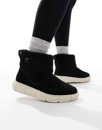 Sorel Explorer III - Scarponcini da trekking confortevoli senza lacci neri e bianco sporco-Nero
