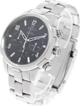 Perrelet CLASS-T Chrono Chronograph Automatic Black Dial Mens Watch A1069/B