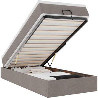 vidaXL Estructura De Cama Otomana Colch&oacute;n Tela Gris Pardo 80x200cm Vidaxl