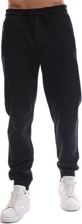 Emporio Armani Mens Emporio Armani Solid Patterned Slim Tapered Joggers in Nero - Black - Size X-Large