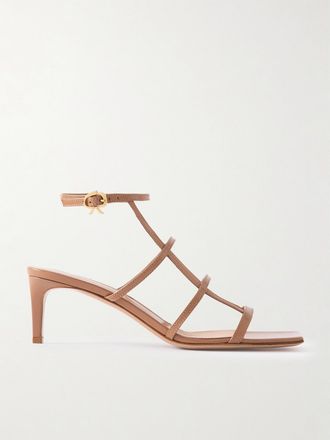 Gianvito Rossi Sandali In Pelle Lucida 55 - Neutri