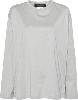 Fabiana Filippi Long Sleeve Top - Dames - Longsleeves - Grijs - XS - Katoen - Tops