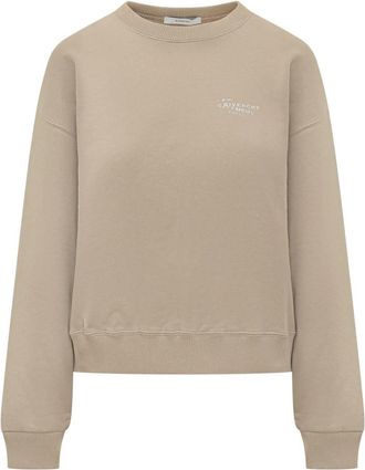 Givenchy Sweatshirt van fleece met Stamp-print - Dames - Sweatshirts - Beige - M - Katoen - Hoodies & sweatvesten