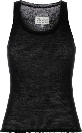 Maison Margiela Gebreide Tanktop - Dames - Tops zonder mouwen - Zwart - M - Tops
