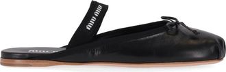 Miu Miu Black Leather Ballet Flats