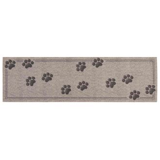 vidaXL Alfombra De Cocina Huellas Grises 150 X 45 Cm 100% Poliamida Vidaxl