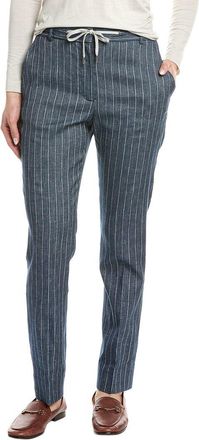 Eleventy Drawstring Linen-Blend Pant