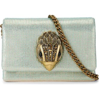 Kurt Geiger Mini Kensington Flap Crossbody Bag in Gold Combo Green at Nordstrom