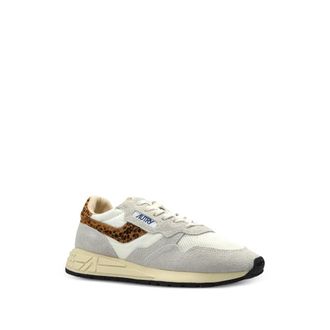 Autry Leopard-Print Panelled Sneaker - Gray