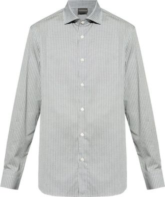Emporio Armani geometric-print shirt - men - Elastane/Cotton - M - White