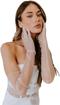 Untamed Petals Bishop Gloves in Ivory at Nordstrom