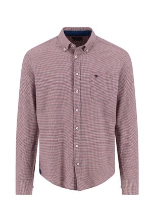 Fynch-Hatton Langarmhemd FYNCH-HATTON, Herren, Gr. 4XL, N-Gr, garnet rot, Web, Obermaterial: 100% Baumwolle, unifarben, regular fit taillenbedeckt, Manschette, Hem