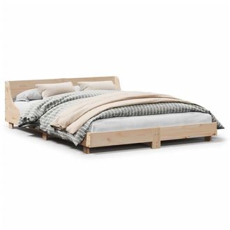 Berkfield Home Bed Frame without Mattress 140x190 cm Solid Wood Pine in Light Tan