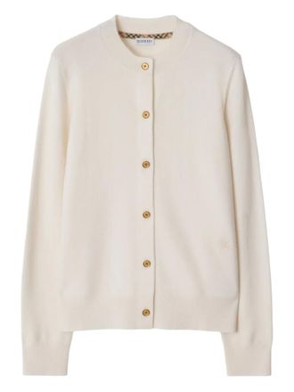 Burberry EKD cardigan - women - Cashmere/Polyester/Elastane - L - Neutrals
