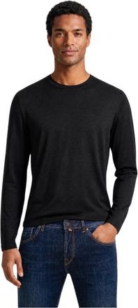 FILIPPO DE LAURENTIIS Royal Wool Long-Sleeve T-Shirt - Heren - Longsleeves - Zwart - 3XL - Wol - Tops