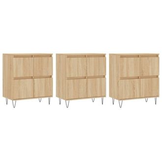 Berkfield Home Sideboards 3 pcs Sonoma Oak Engineered Wood in Light Tan