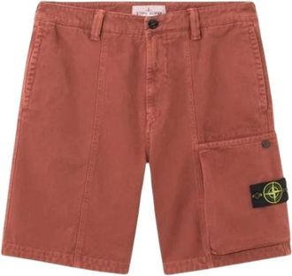Stone Island Comfort-fit Cargo Bermuda - Heren - Korte Broeken - Rood - W30 - Katoen - Korte Broeken