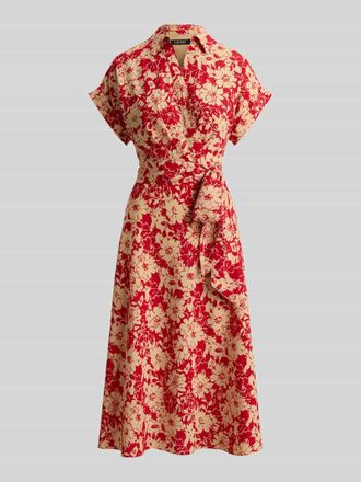 Lauren Ralph Lauren A-Linie Freizeitkleid mit abnehmbarem, materialgleichem G&uuml;rtel. in Rostrot Melange, Gr&ouml;&szlig;e 34