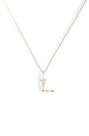Girls Crew Flutterfly Initial Necklace in Gold at Nordstrom